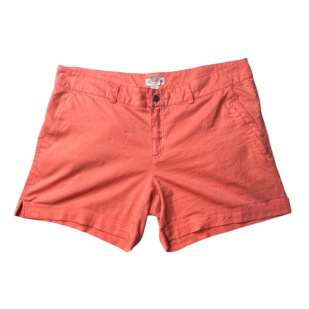 Magellan Shorts Womens XL Orange Flat Front Outdoor‎ Casual Hiking Chino 5" In